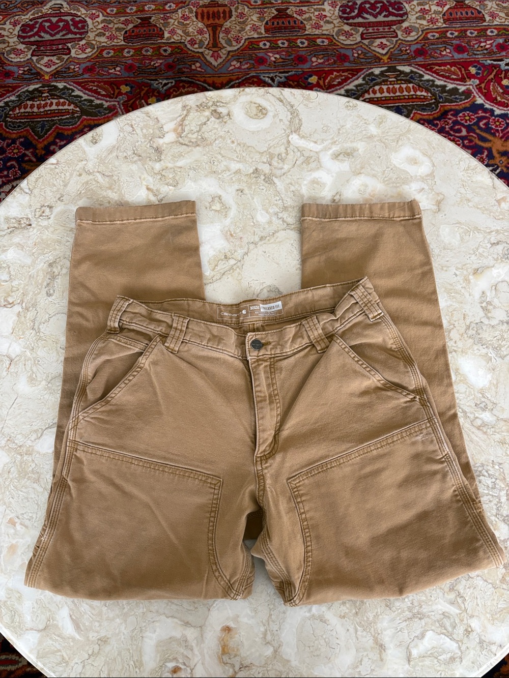 Carhartt Double Knee Relaxed Fit Work Pants – 32x30 – Tan/Khaki – Rugged Utility - Picture 7 of 13